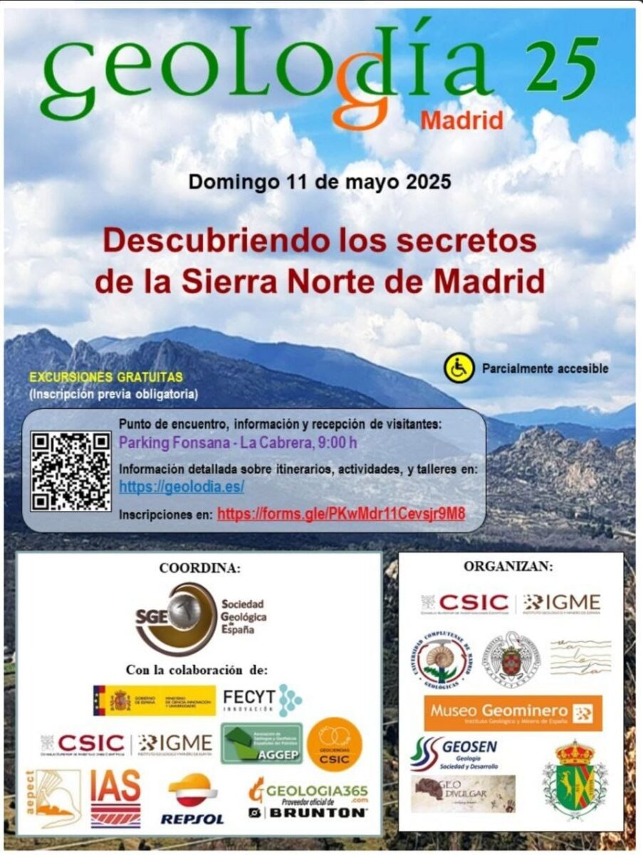 Geología 25 cartel excursión por la Sierra Norte de Madrid
